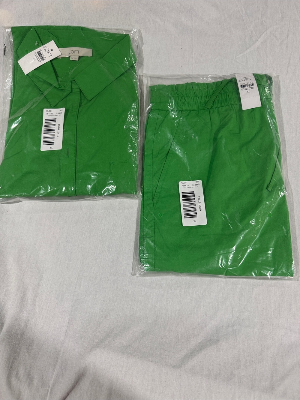LOFT Bright Green Coordinated Shirt & shorts